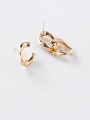 thumb Alloy With Platinum Plated Simplistic Asymmetric Metal Chain  Earrings 1