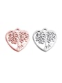 thumb Stainless Steel With Silver Plated Personality Heart Charms 0