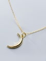 thumb 925 Sterling Silver With Gold Plated Simplistic Moon Necklaces 1