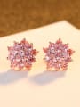 thumb 925 Sterling Silver With Rose Gold Plated Delicate Flower Stud Earrings 2