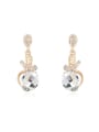 thumb Fashion Oval austrian Crystal Champagne Gold Plated Alloy Stud Earrings 0