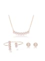 thumb Alloy Imitation-gold Plated Fashion Artificial Pearls Three Pieces Jewelry Set 0