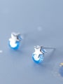 thumb 925 Sterling Silver With Silver Plated Personality Star Stud Earrings 2