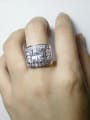 thumb Exaggerated White AAA Zirconias Platinum Plated Copper Ring 1