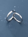 thumb 925 Sterling Silver With Platinum Plated Simplistic Fashion LOVE  Free Size Rings 0