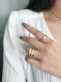 thumb 925 Sterling Silver With Gold Plated Simplistic Irregular Surface  Free Size Rings 3