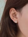 thumb Asymmetrical Artificial Pearl Hexagon-shaped Silver Women Earrings 1