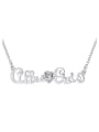 thumb Personalized Monogrammed Heart austrian Crystal Alloy Necklace 2