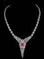 thumb Copper inlaid AAA zircon bridal luxury Necklace 2