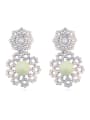 thumb Exaggerated Imitation Pearls Tiny Cubic Crystals-covered Alloy Stud Earrings 0