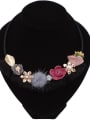 thumb Fashion Cloth Flowers Pompon Ball Alloy Necklace 0