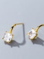 thumb 925 Sterling Silver With Cubic Zirconia Delicate Geometric Stud Earrings 3