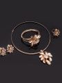 thumb 2018 2018 Alloy Imitation-gold Plated Fashion Rhinestones Flower Four Pieces Jewelry Set 1