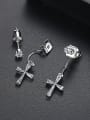 thumb Copper With Platinum Plated Trendy Cross Stud Earrings 2