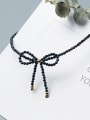 thumb Exquisite Bowknot Shaped Stones S925 Silver Necklace 1