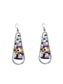 thumb Colorful High Polished Stones Geometric Shaped Alloy Drop Earrings 0