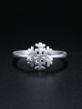 thumb 925 Sterling Silver Simple Snowflake Opening Ring 1