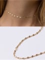 thumb Titanium With Gold Plated Simplistic Short clavicle Necklaces 0