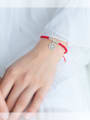 thumb sterling silver smile woven red thread bracelet 1