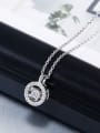 thumb Simple Cubic Zircon Round Necklace 1
