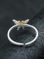 thumb Fashion All-match Gold Butterfly Silver Opening Ring 2