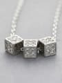 thumb Simply Square Zircon Necklace 2