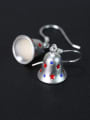 thumb Personalized Cute Tiny Red Star Bell 925 Silver Earrings 2
