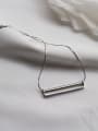 thumb Sterling silver long tube minimalist necklace 2