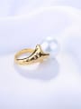 thumb Fashionable Snake Shaped Artificial Pearl Ring 2