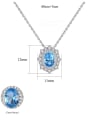 thumb 925 Sterling Silver With  Cubic Zirconia  Delicate Oval Necklaces 3