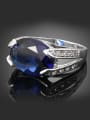 thumb Fashion Oval Crystal Cubic Rhinestones Copper Ring 2