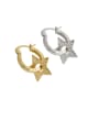 thumb 925 Sterling Silver With Gold Plated Personality Hollow Star Clip On Earrings 3