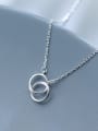 thumb Temperament Double Round Shaped S925 Silver Necklace 0