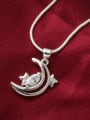 thumb Fashion Marquise Zircon Moon Star Pendant Copper Necklace 2