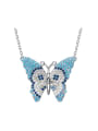 thumb Personalized Butterfly Turquoise Stones Zircon Necklace 0