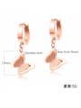 thumb Stainless Steel With Rose Gold Plated Cute frosted Butterfly Stud Earrings 2