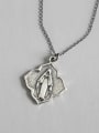 thumb 925 Sterling Silver With Antique Silver Plated Geometric Portrait Necklaces 0