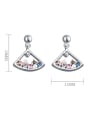 thumb 925 Sterling Silver With Cubic Zirconia  Fashion Scalloped skirt  Earrings 2