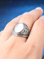 thumb Retro Oval Opal Stone Cubic Rhinestones Alloy Ring 1