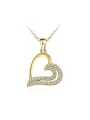 thumb Charming 18K Gold Plated Heart Shaped Rhinestones Necklace 0