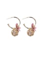 thumb Alloy With  Acrylic Cute Hollow  Round Flower Hoop Earrings 0
