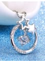 thumb Fashion Hollow Round Stars White Zirconias Copper Pendant 1