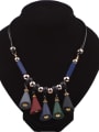 thumb Fashion Colorful Geometrical Resin Artificial Leather Necklace 1