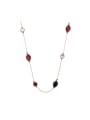 thumb Simple Artificial Stones Long Alloy Necklace 0