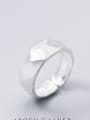 thumb S925 Silver Ring female wind simple cut wire face cut ring temperament personality opening index finger ring J4460 3