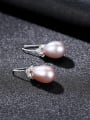 thumb Pure silver with 3A zircon natural freshwater pearl studs 2