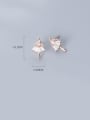 thumb 925 Sterling Silver With Rose Gold Plated Cute Angel Stud Earrings 3