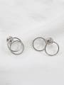 thumb Simple Double Hollow Round Silver Stud Earrings 1
