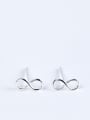 thumb Tiny Number Eight shaped 925 Silver Stud Earrings 0