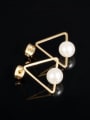 thumb Fashion Hollow Triangle Artificial Pearls Stud Earrings 2